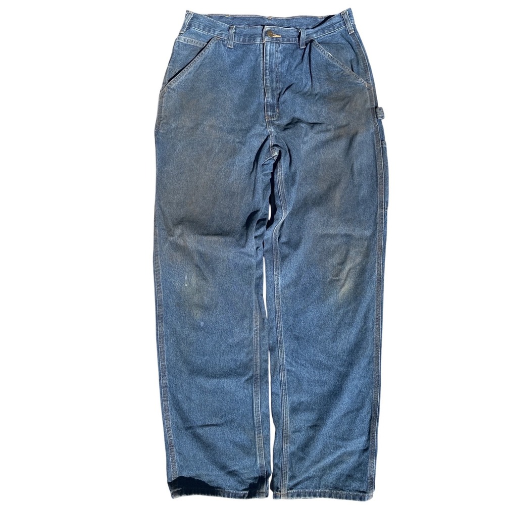 Carhartt B13-DPS Loose Fit Carpenter Jeans Mens 34x34 Dark Stone Distressed Work